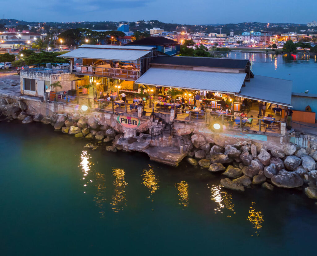 Pier 1 Montego Bay waterfront seafood dining at sunset