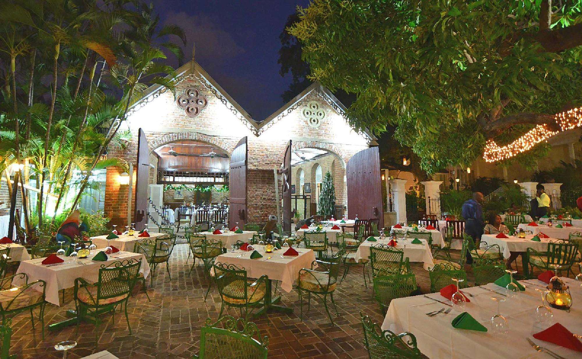 Devon House Kingston historic mansion courtyard dining