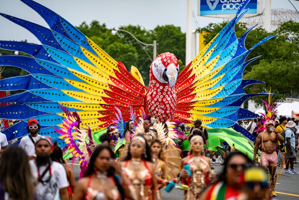 Trinidad Carnival masqueraders close up