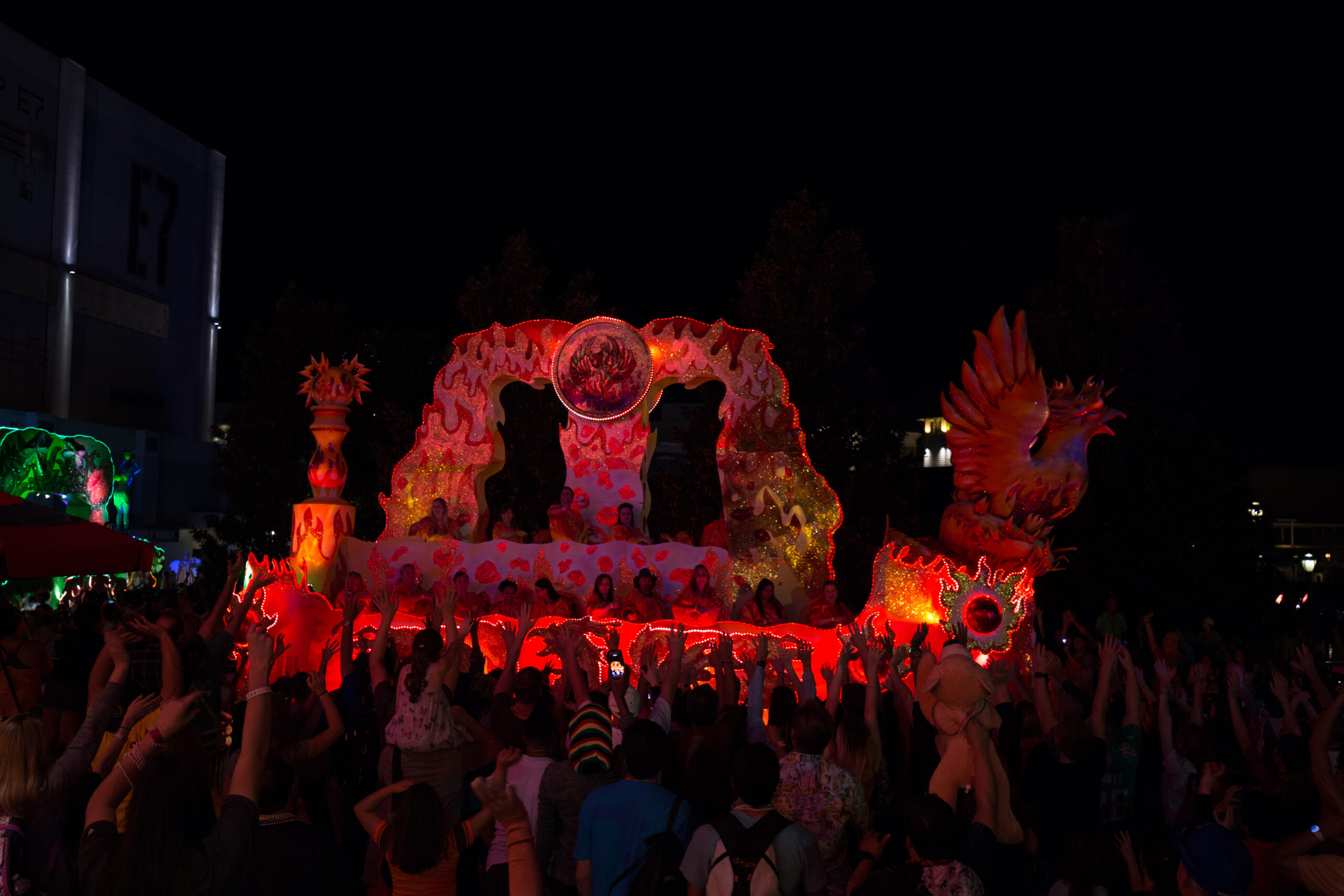Carnival celebrations winding down on the streets of Port of Spain at sunset