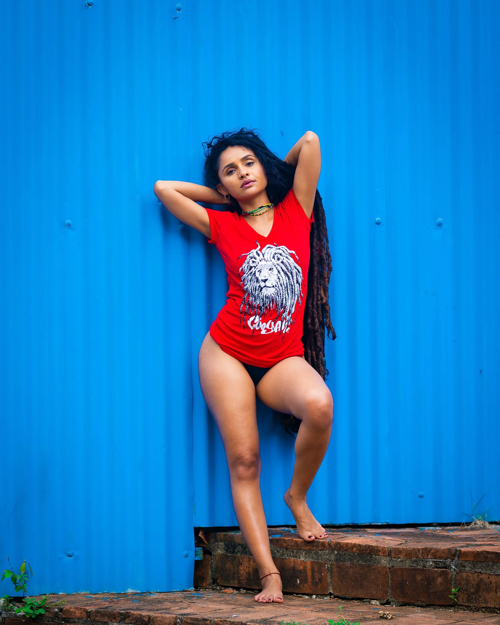 urban Kingston fashion photoshoot showing modern Jamaican streetwear style