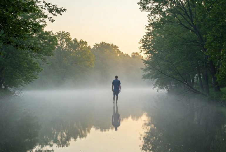 A calm, refined scene reflecting intentional alignment and quiet confidence