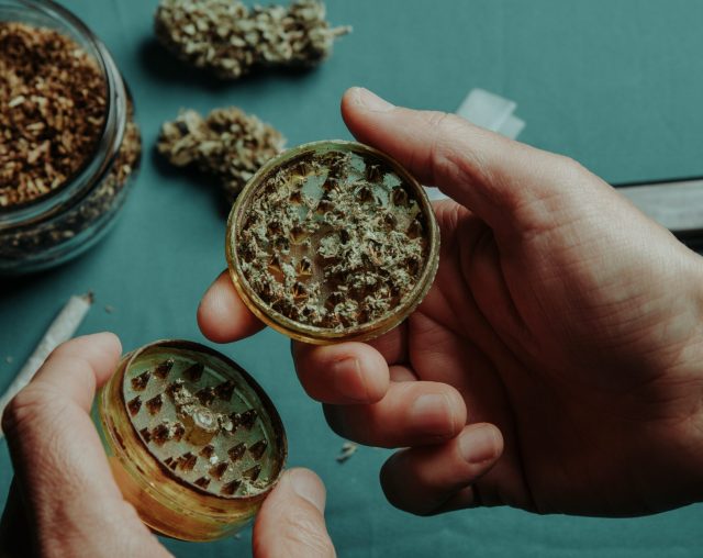 A,Man,Has,Shredded,A,Cannabis,Bud,With,A,Used